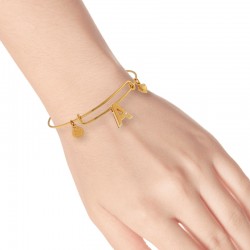 Gold plated bangle with initial letter A