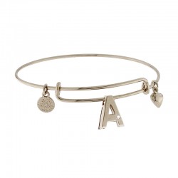 Bronze bangle with initial letter A