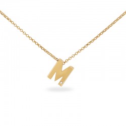 Gold plated initial necklace M
