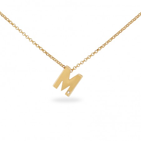 Gold plated initial necklace M