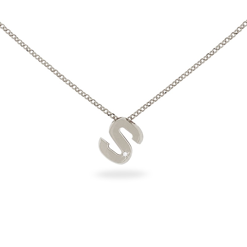 Bronze initial necklace S